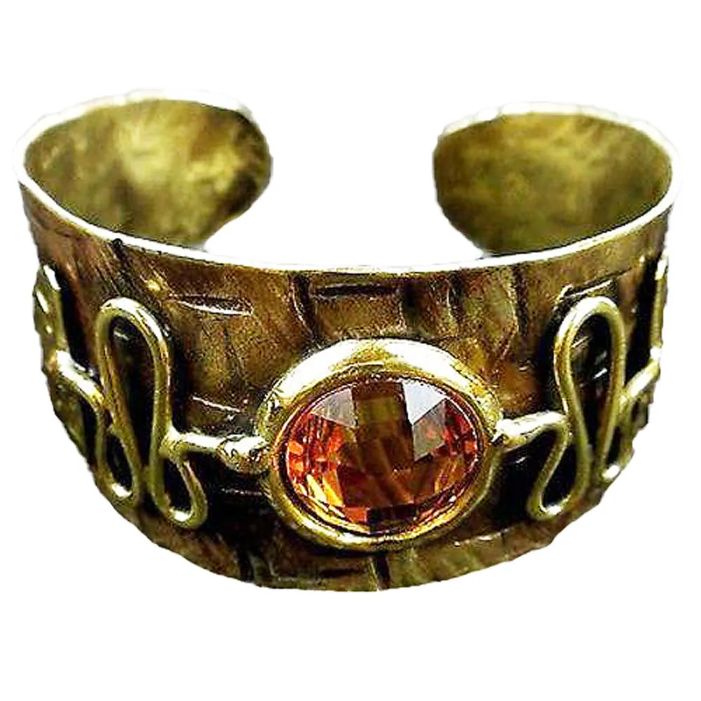 Tribal Brass and Crystal Cuff Brass Images