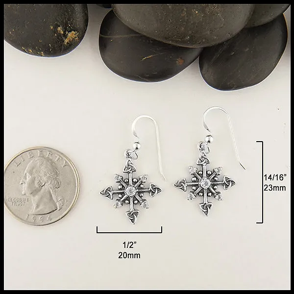 Trinity Knot Snowflake Earrings