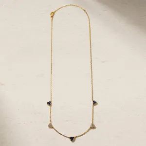 Trinity Sapphire and Diamond Station Necklace