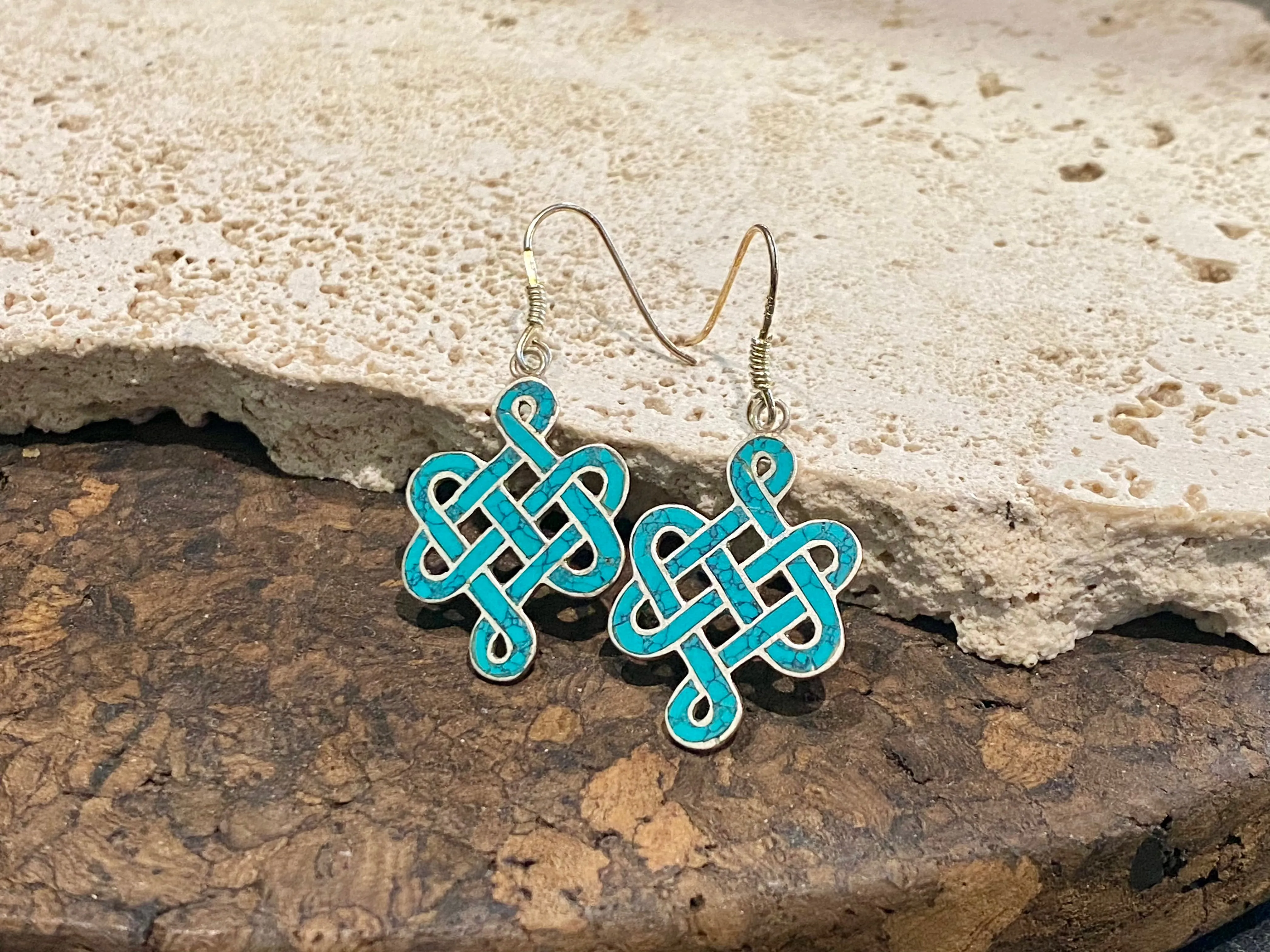 Turquoise Endless Knot Earrings