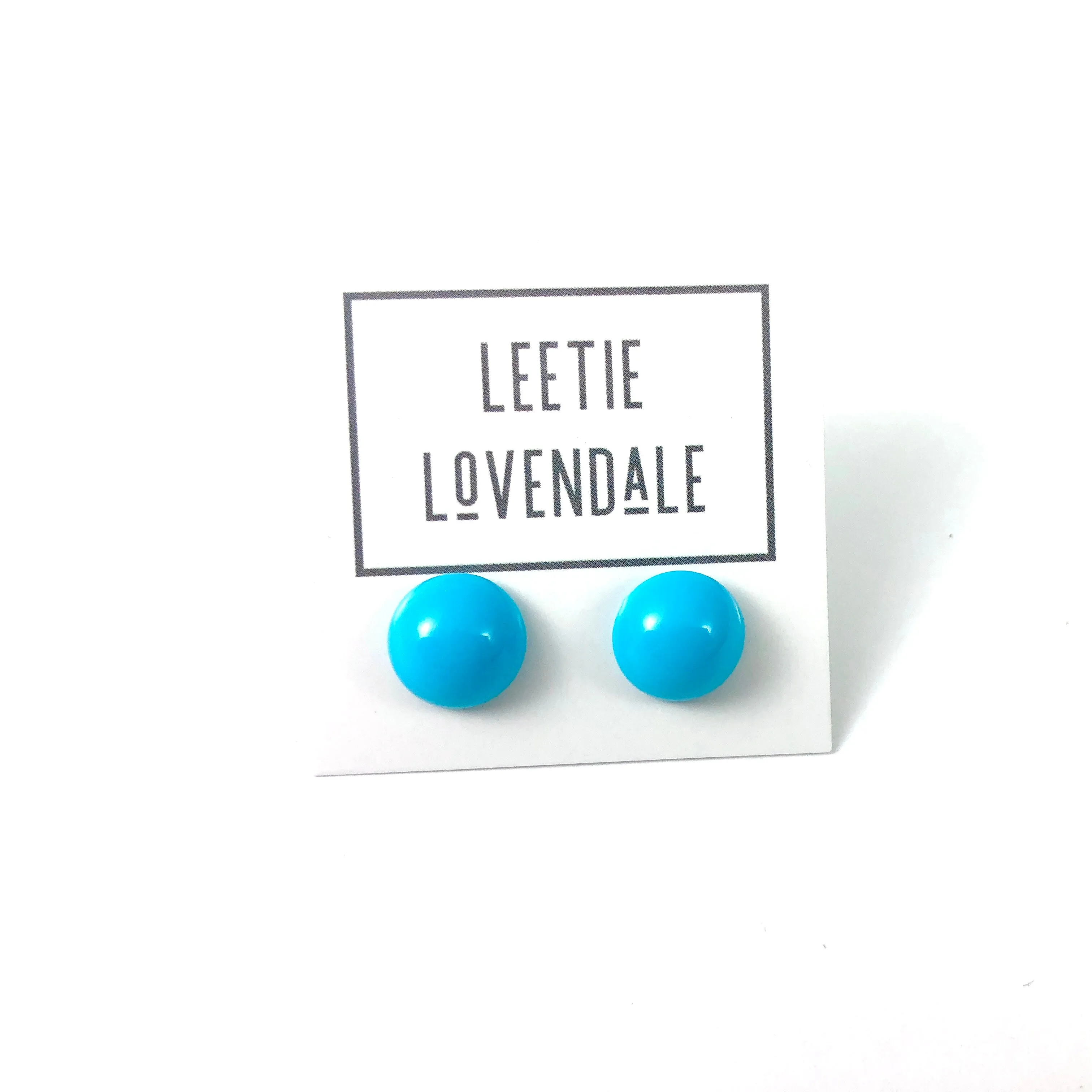 Turquoise Retro Button Stud Earrings