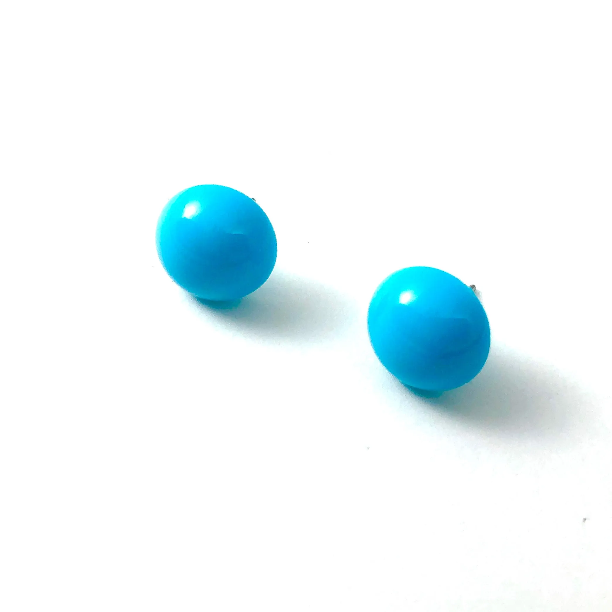 Turquoise Retro Button Stud Earrings