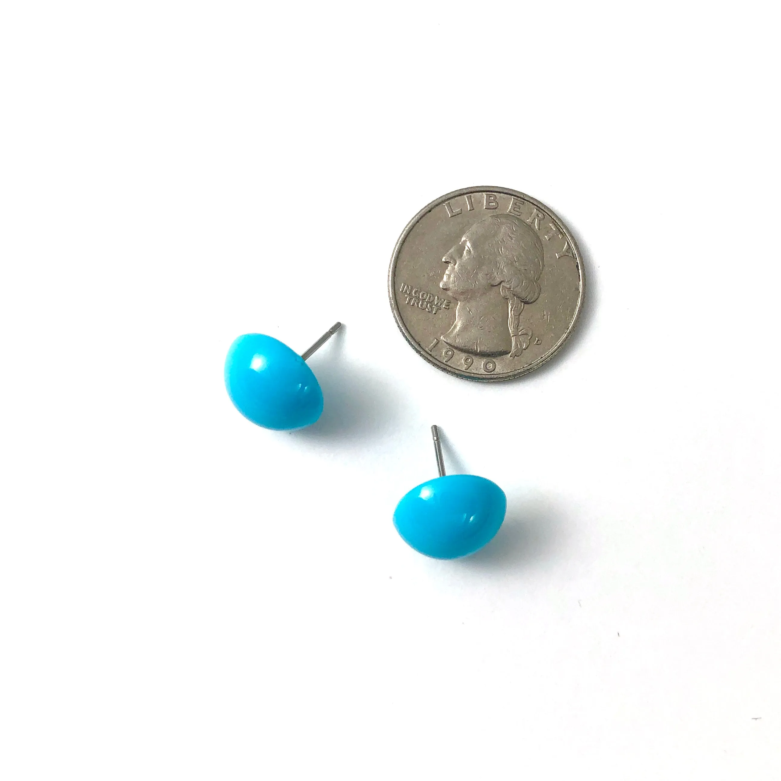 Turquoise Retro Button Stud Earrings