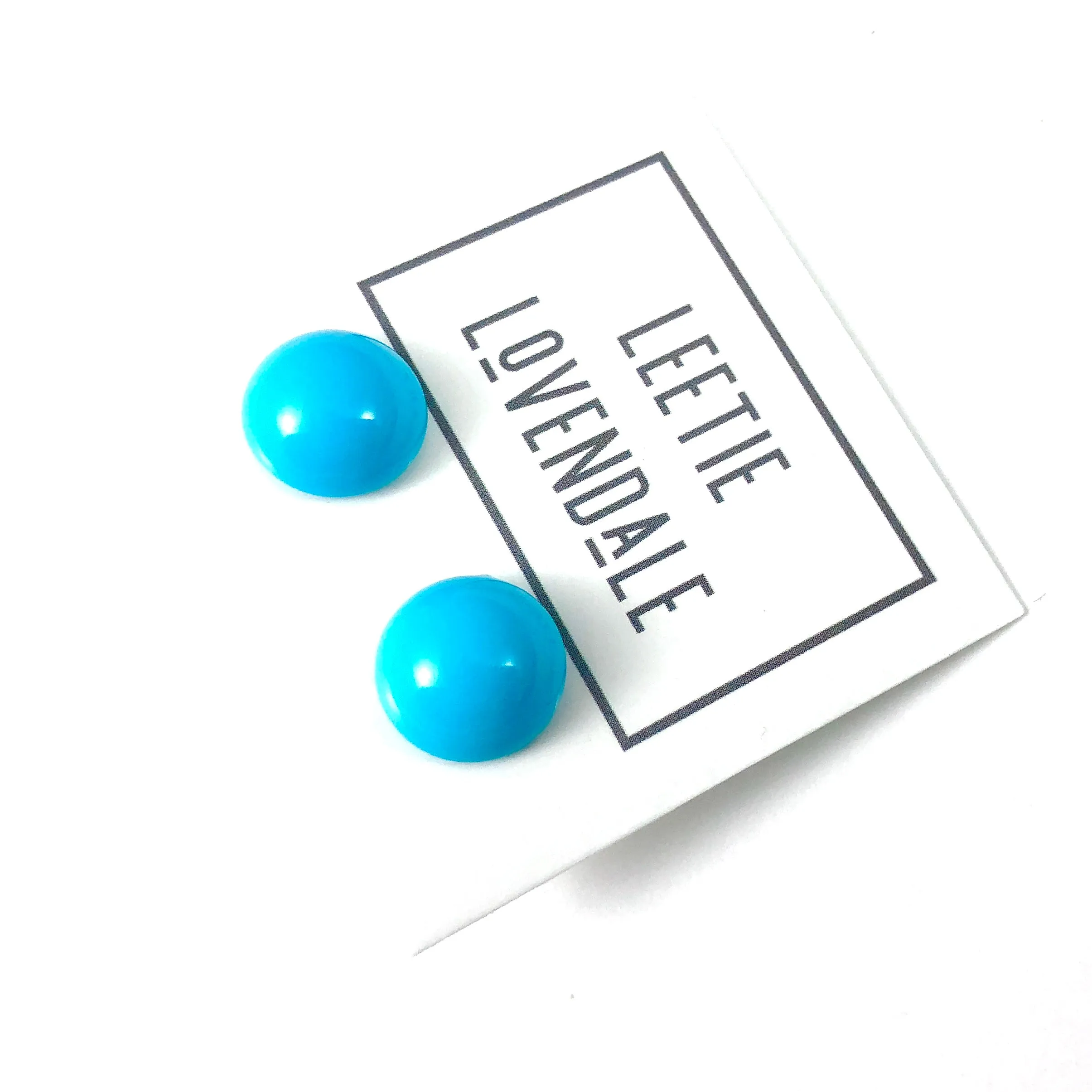 Turquoise Retro Button Stud Earrings