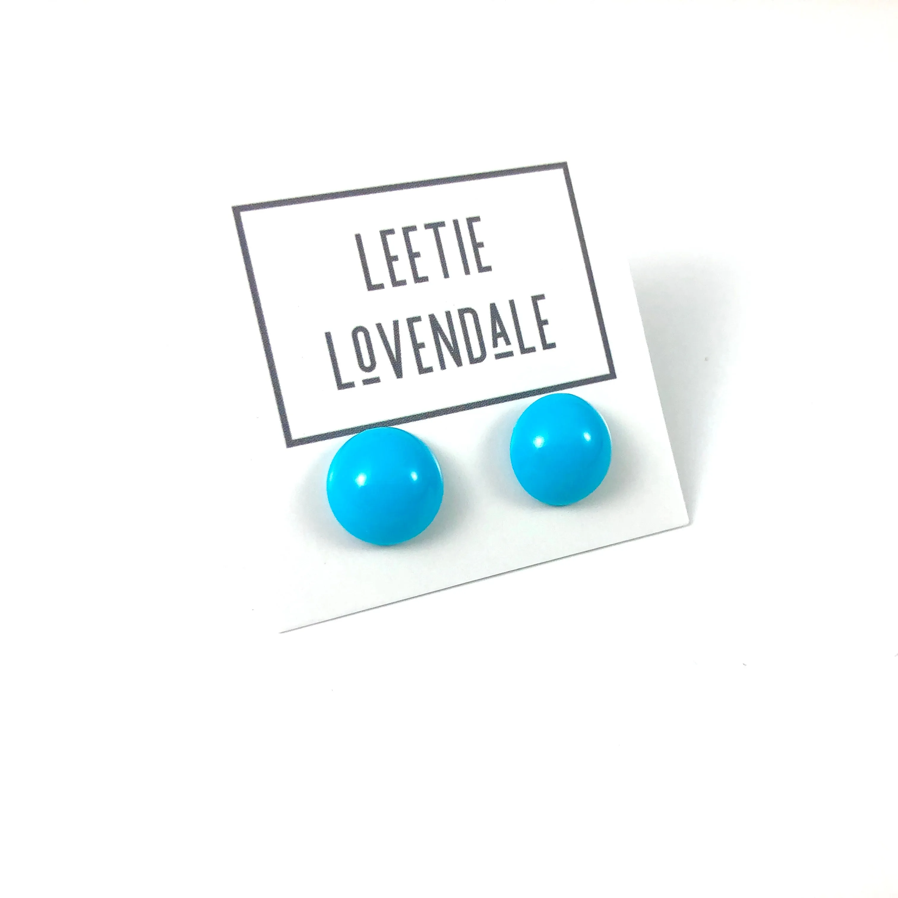 Turquoise Retro Button Stud Earrings