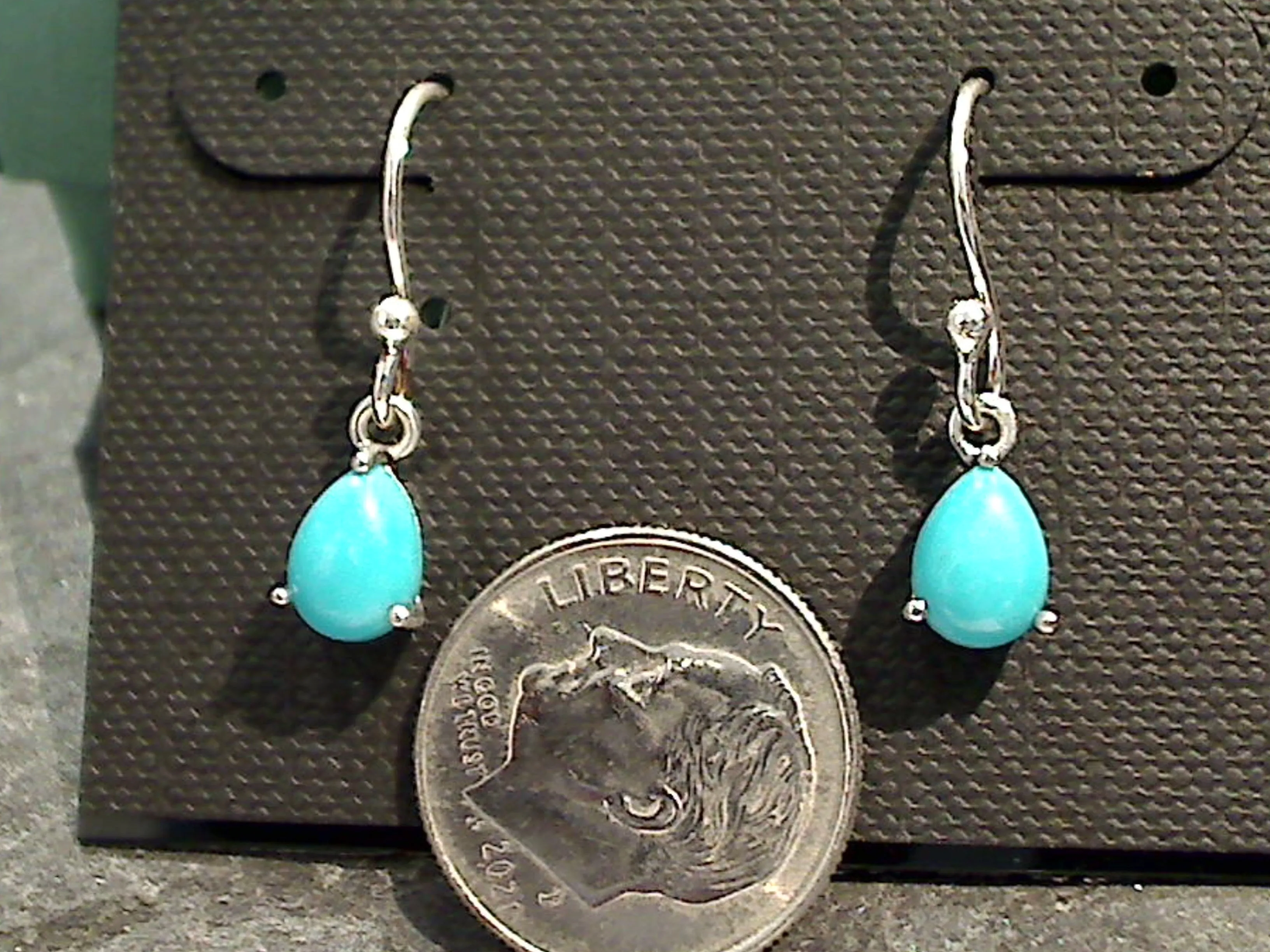 Turquoise, Sterling Silver Small Earrings