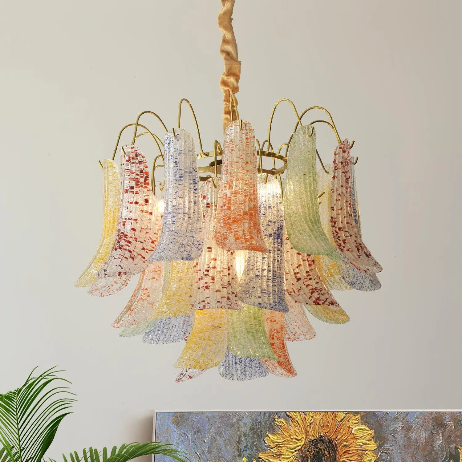 Venini Colorful Murano Glass Chandelier