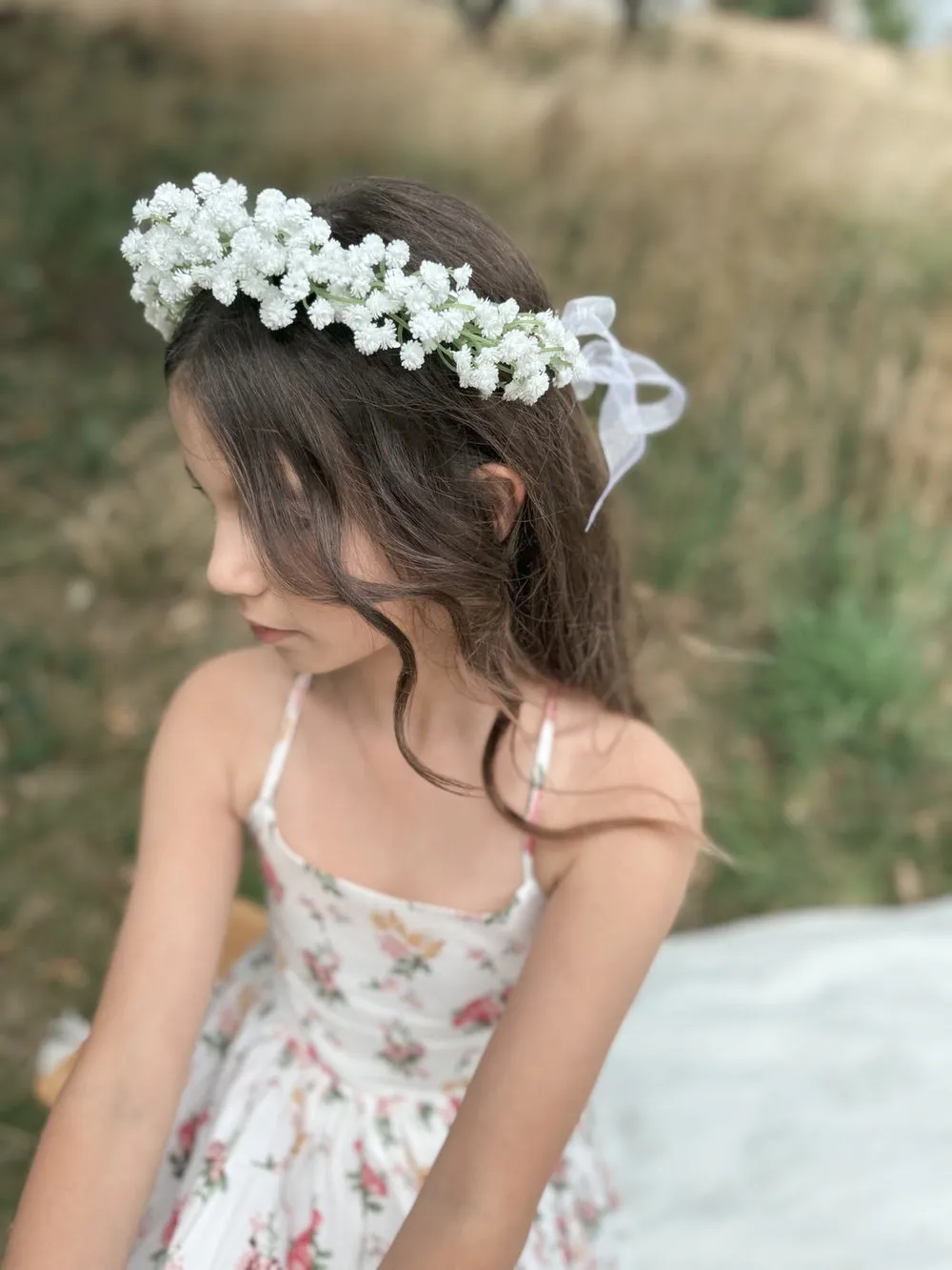 White Babys Breath Flower Crown