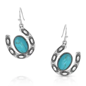 Within Luck Turquoise Horseshoe Earrings