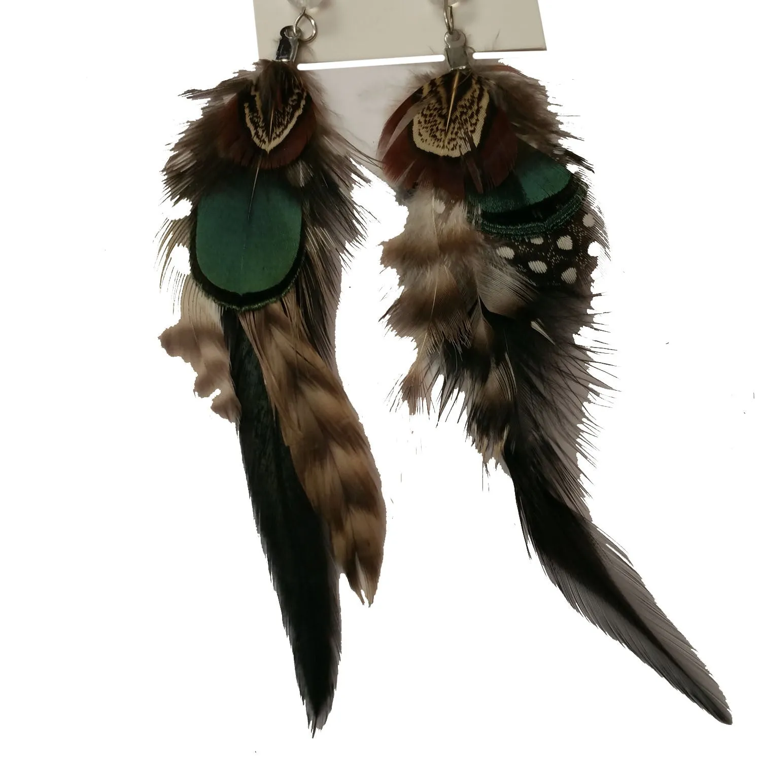 Women's Fashion Natural Feather Earrings Boho Jewelry Lot of 100 (Assorted colors/styles)