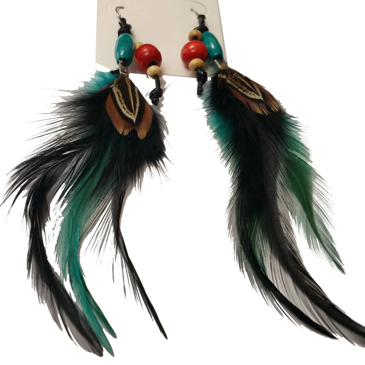 Women's Fashion Natural Feather Earrings Boho Jewelry Lot of 100 (Assorted colors/styles)