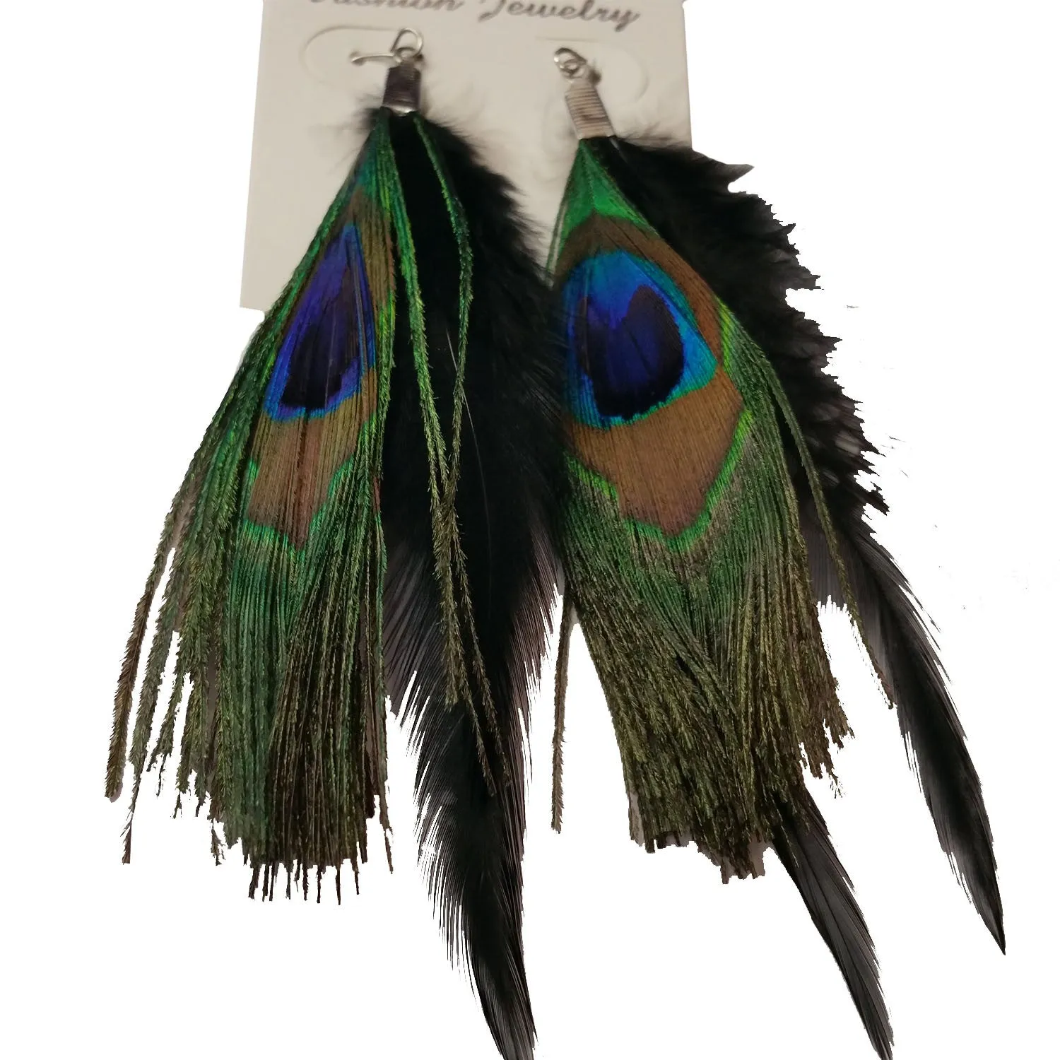 Women's Fashion Natural Feather Earrings Boho Jewelry Lot of 100 (Assorted colors/styles)